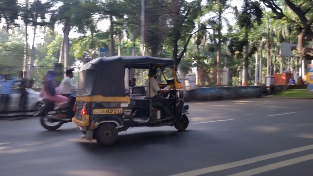 An auto rickshaw on a street in Pune